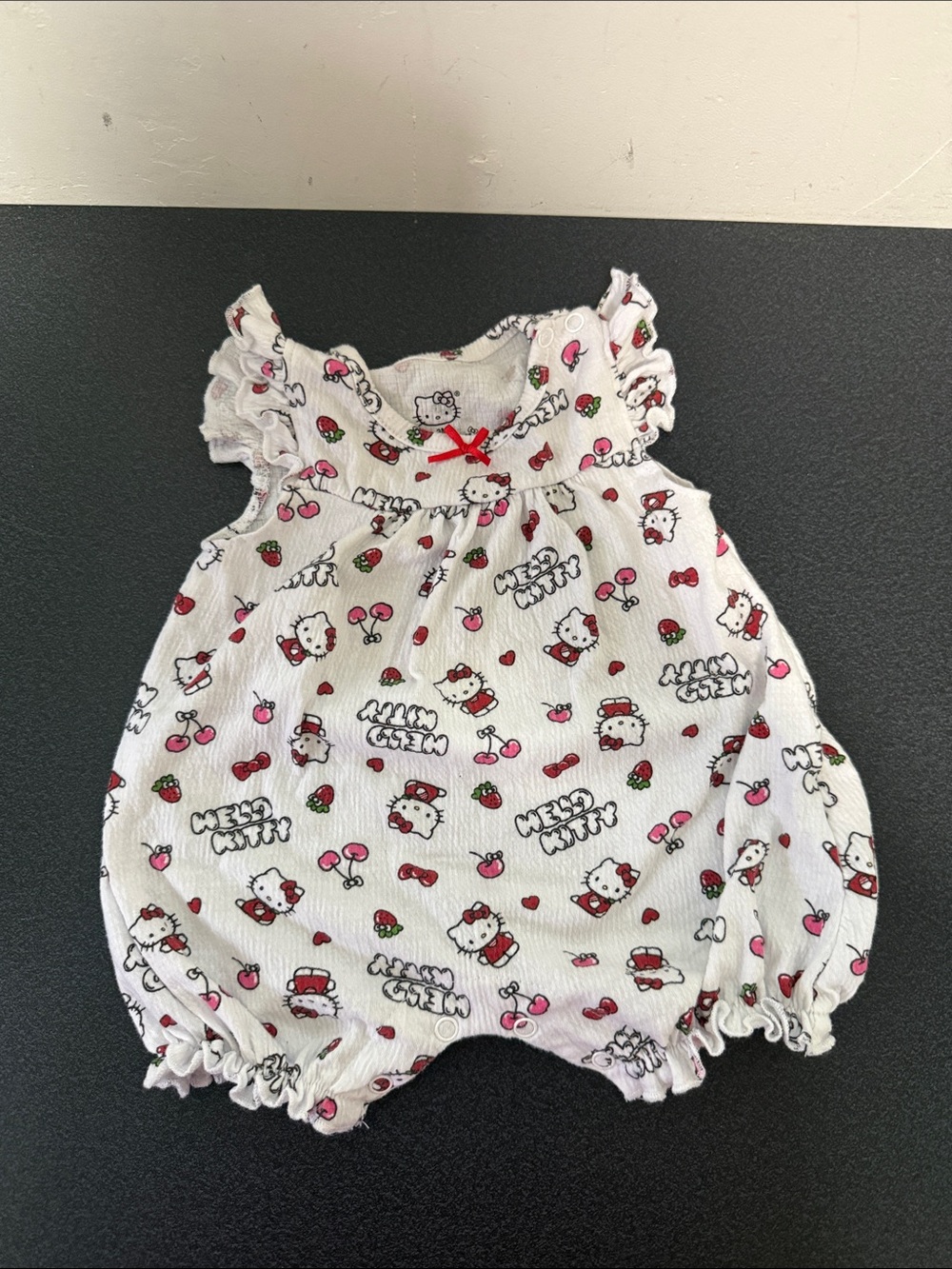 Hello Kitty White Romper with Pink & Red Accents